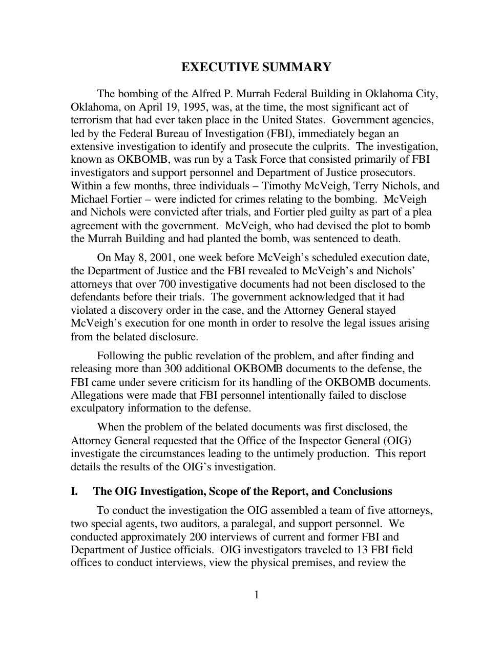 OIG executive summary opening, printed1