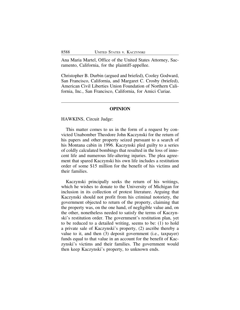 Judicial introduction: bombing admissions and the distinct property claim