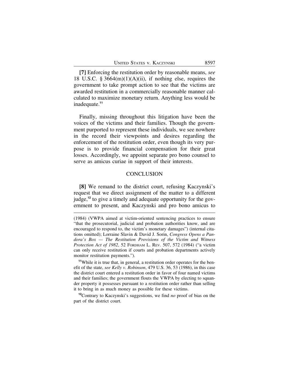 The 2005 court identifies missing victim participation and orders a proper plan